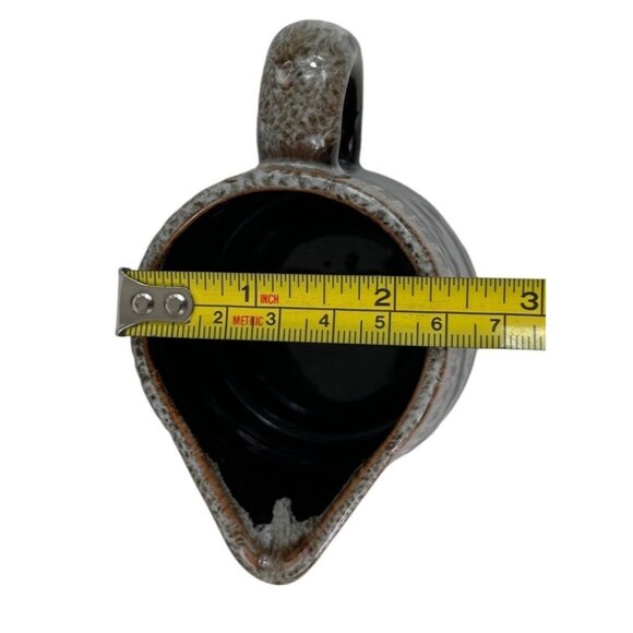 Vintage Pottery Stoneware Brown Drip Glaze Pitcher Creamer Gravy Syrup - Picture 9 of 9